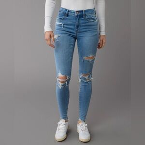 👖American Eagle High-Waisted Jegging Distressed Skinny Jeans👖 ~4